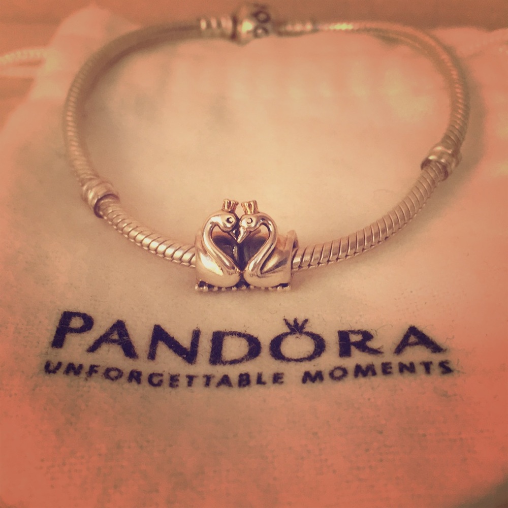 Authentic Retired Pandora Swan Embrace Charm